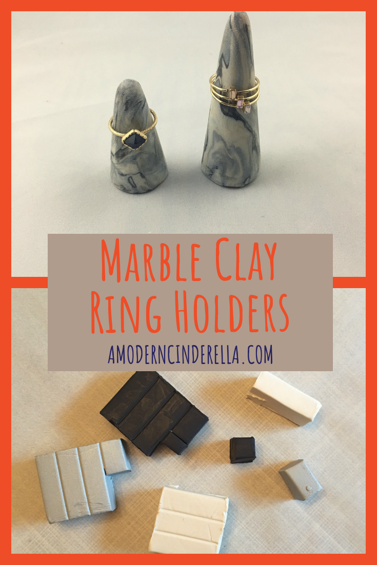Marble Clay Ring Holders DIY from AMODERNCINDERELLA.COM
